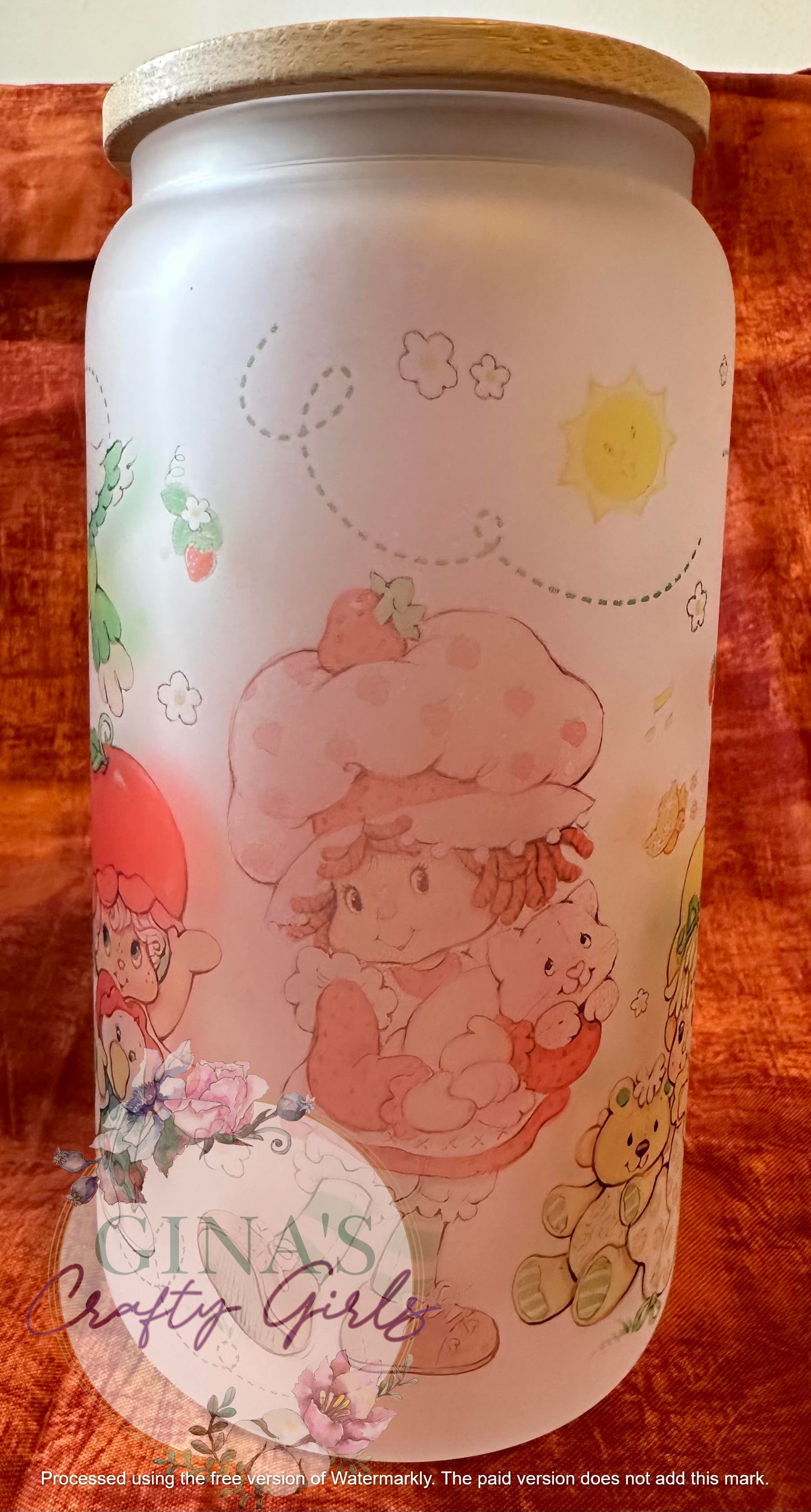 Strawberry Shortcake Glass Can Cup