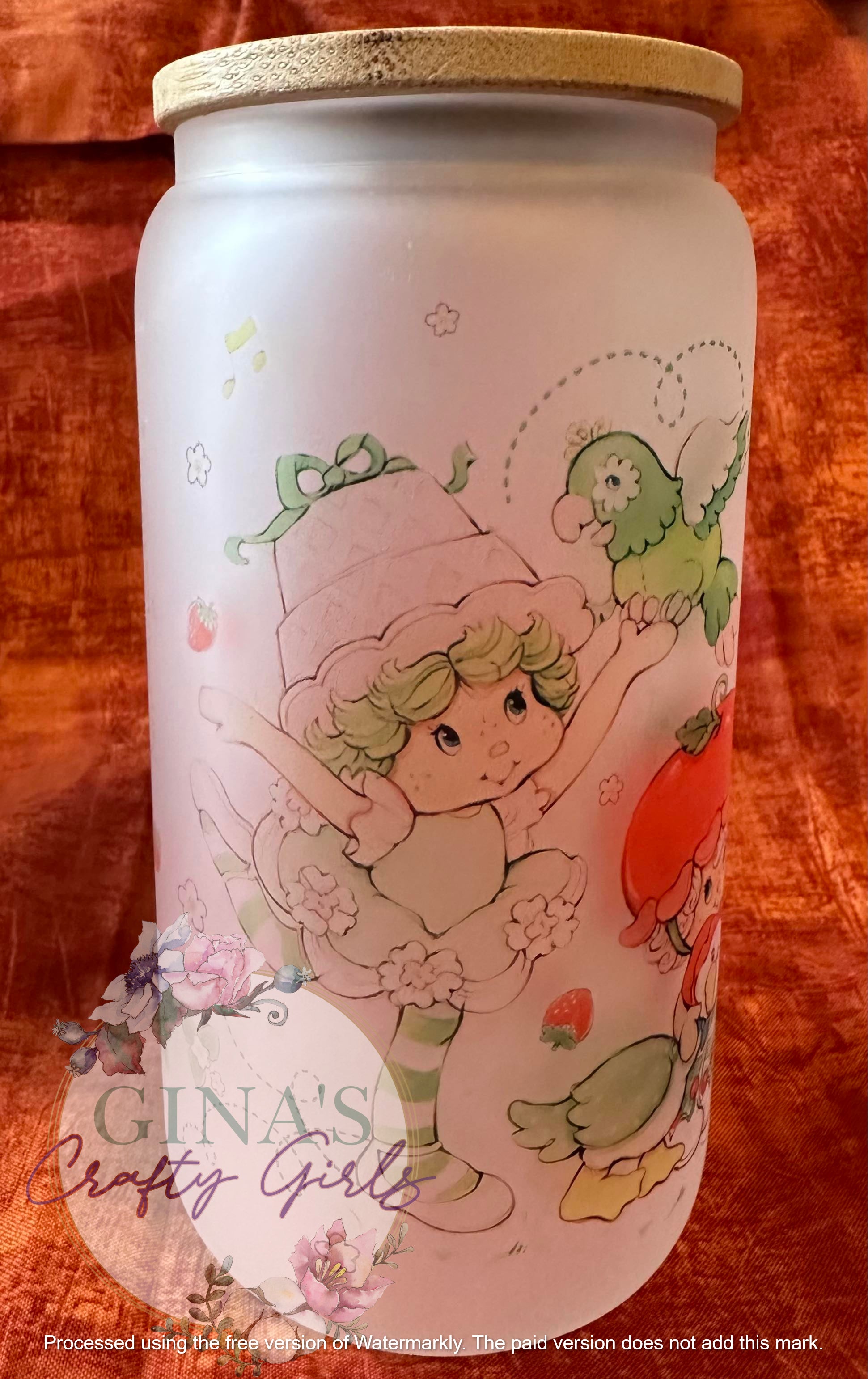 Strawberry Shortcake Glass Can Cup