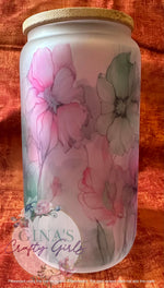 Load image into Gallery viewer, Watercolor Floral Glass Can Cup

