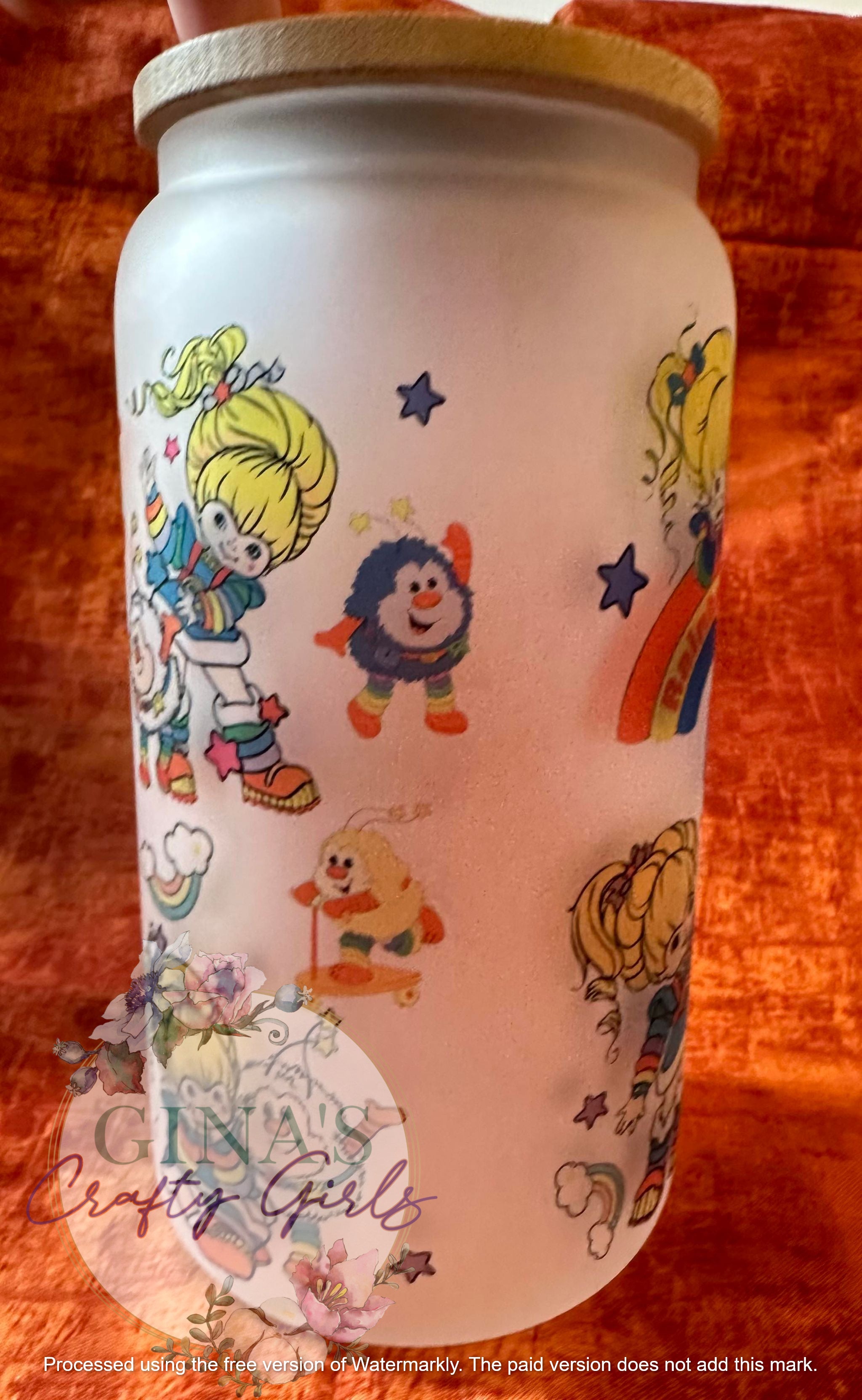 Made in the 80s Rainbow Brite Glass Can Cup