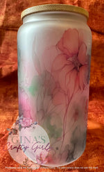 Load image into Gallery viewer, Watercolor Floral Glass Can Cup
