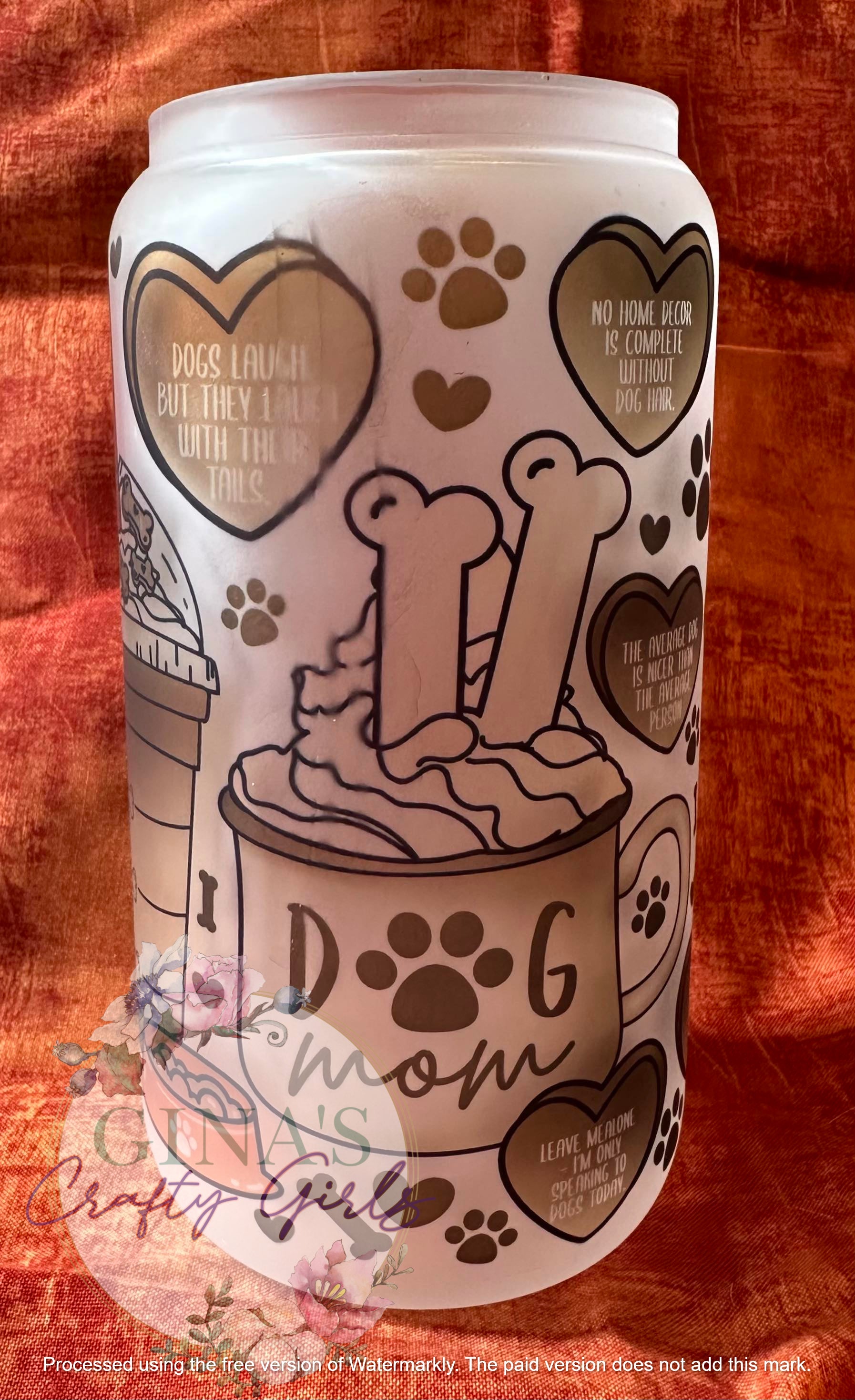 Dog Mom Collage Glass Can Cup