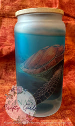 Load image into Gallery viewer, Sea Turtle Glass Can Cup
