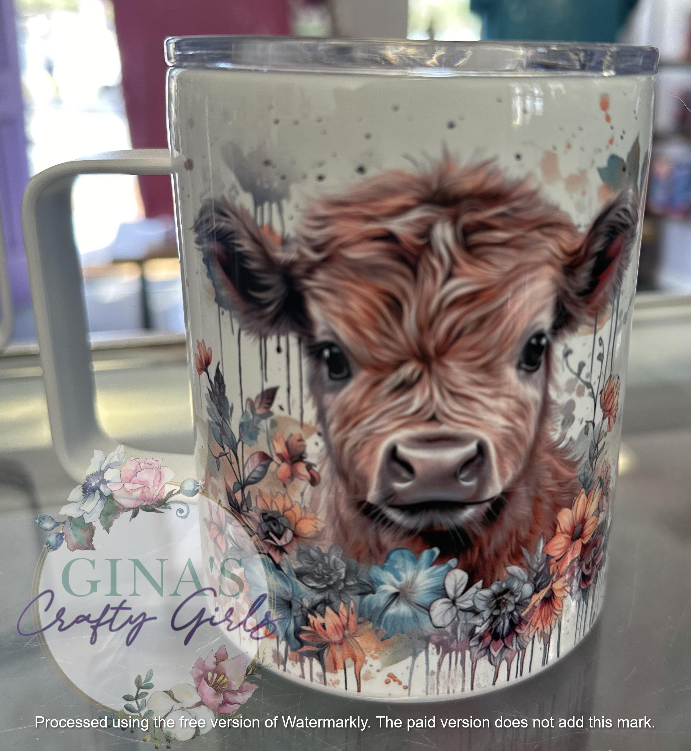 Baby Cow Watercolor Camp Mug
