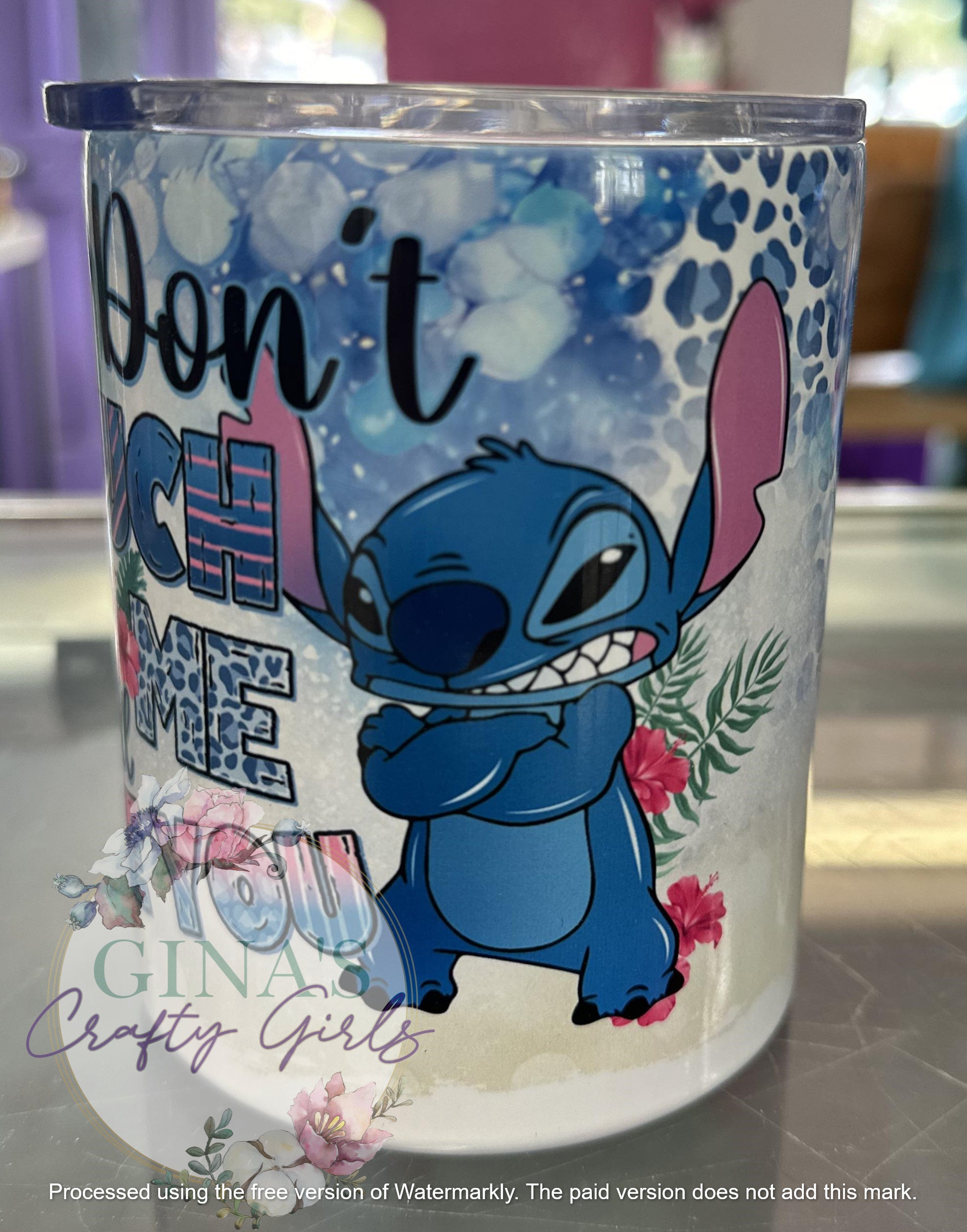 Stitch Don't Touch Me or I'll Bite You Camp Mug