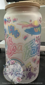 Lisa Frank Inspired Glass Can Cup