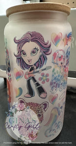 Lisa Frank Inspired Glass Can Cup
