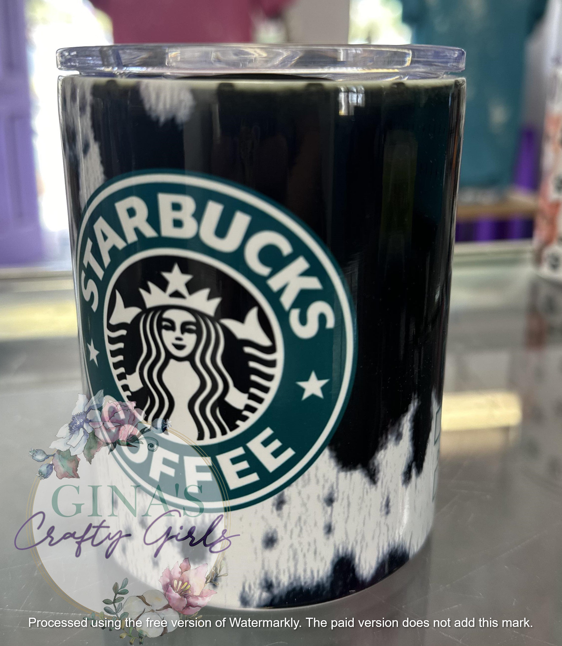 Cowprint Starbucks Watercolor Camp Mug