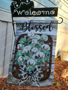Blessed Cotton Tobacco Basket 12 x18 Double Sided Garden Flag