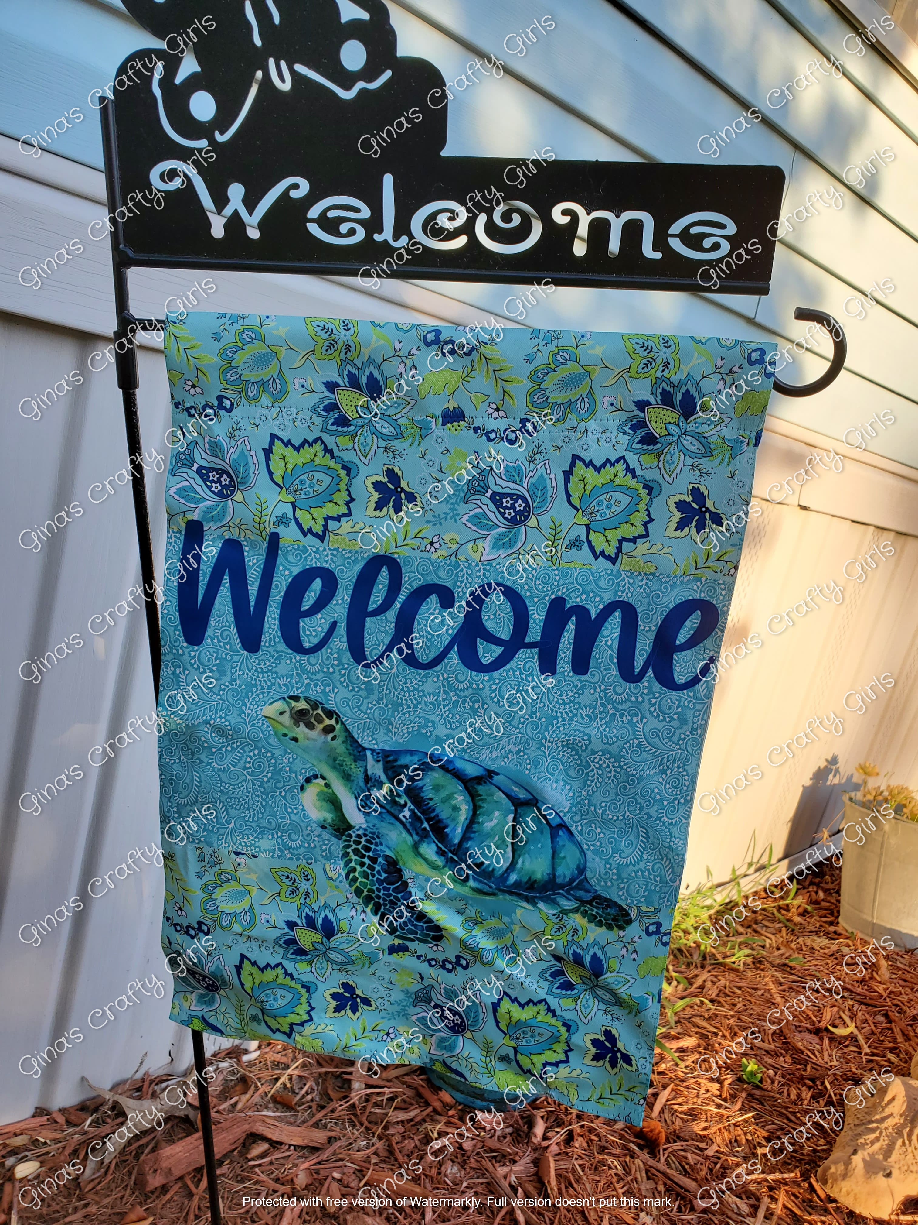Welcome Sea Turtle Paisley Sealife 12 x18 Double Sided Garden Flag