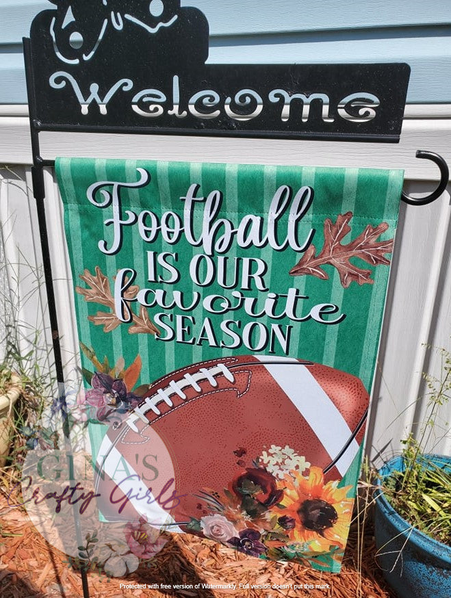 Football Is Our Favorite Season Football Sunflower 12 x18 Double Sided Garden Flag
