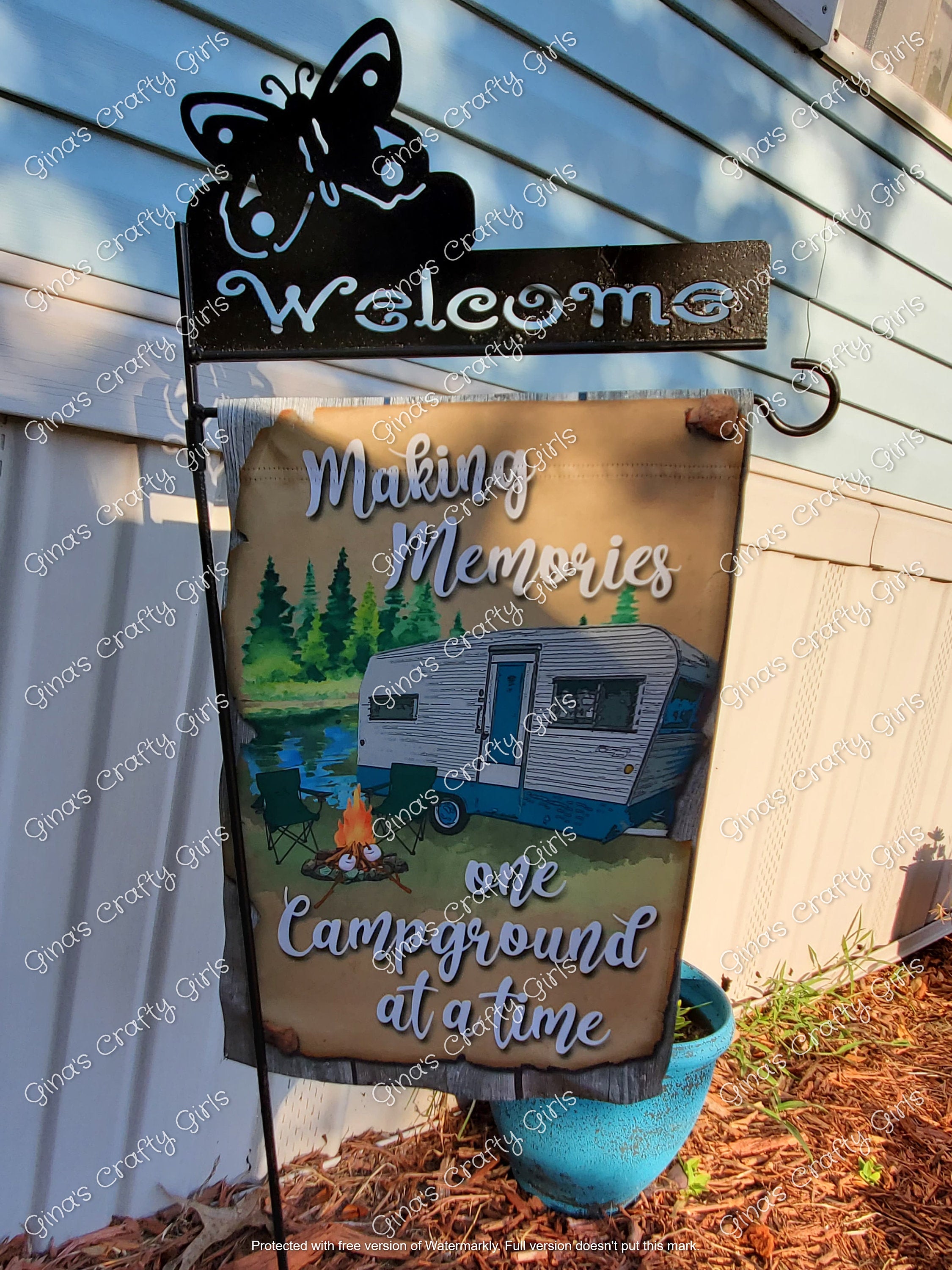 Making Memories One Campsite At A Time Camping 12 x18 Double Sided Garden Flag