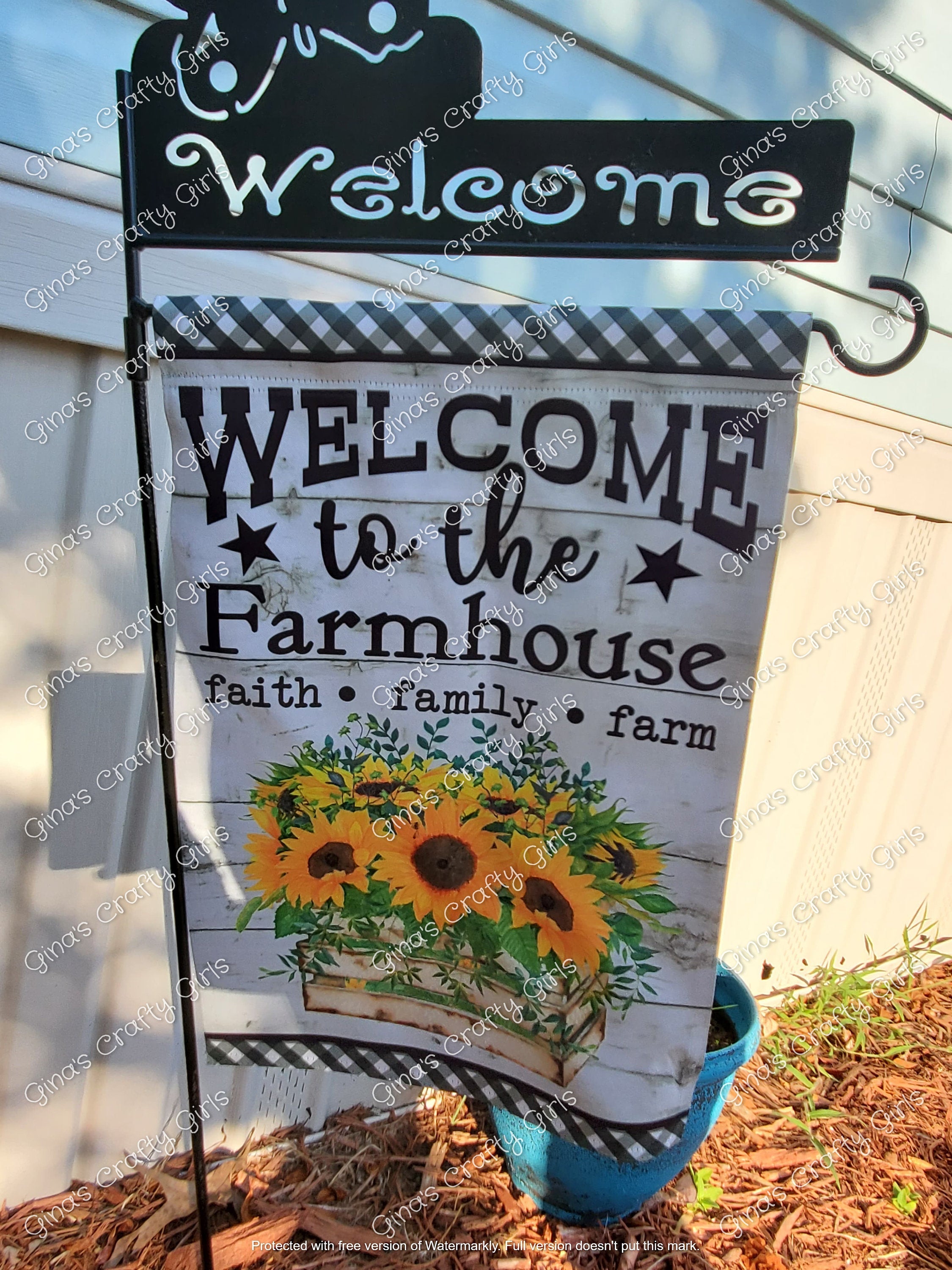 Welcome to the Farmhouse Farm 12 x18 Double Sided Garden Flag