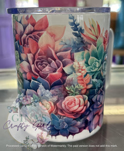 Watercolor Succulents Camp Mug
