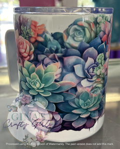 Watercolor Succulents Camp Mug