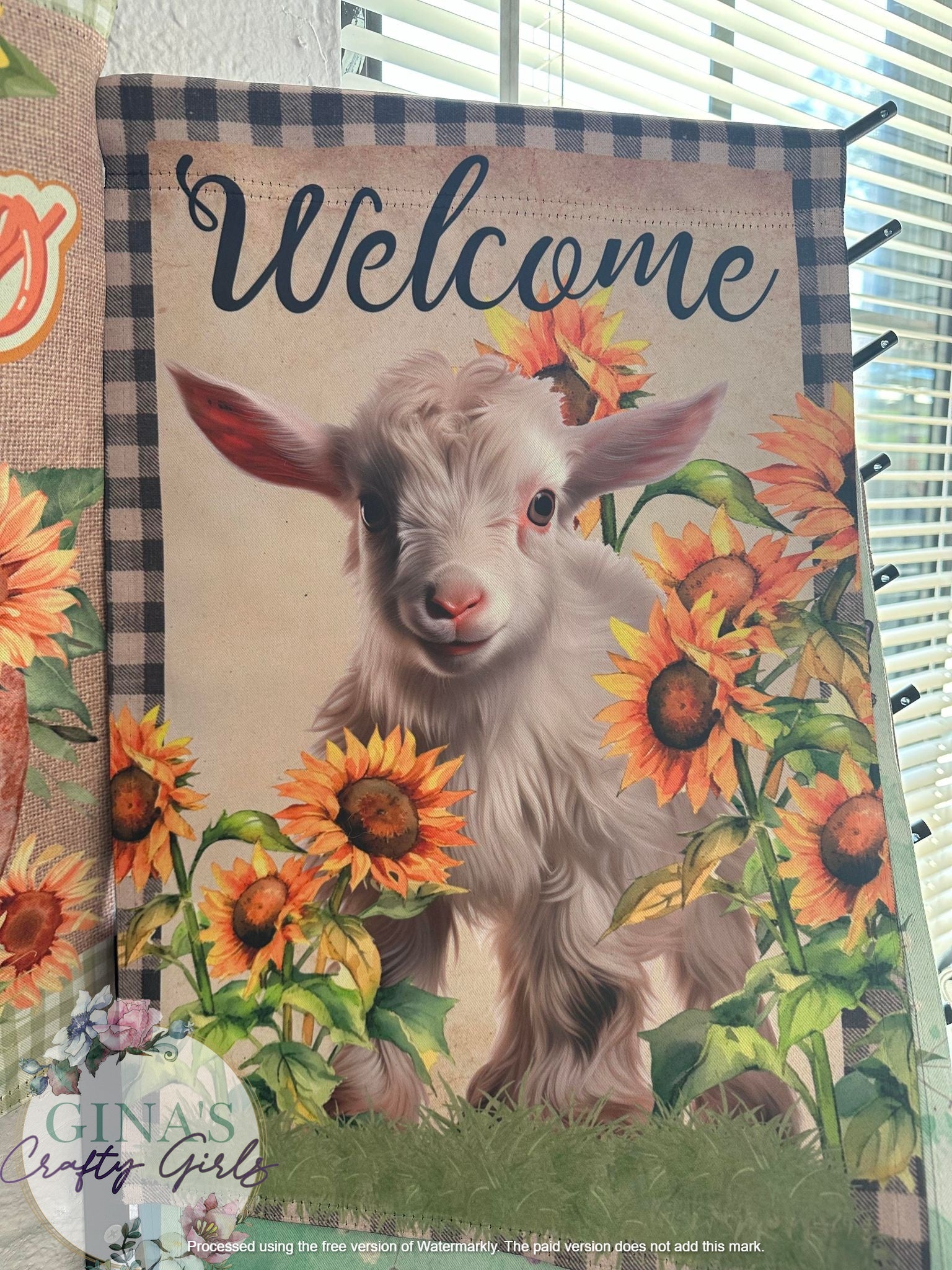 Welcome Baby Goat 12 x18 Double Sided Garden Flag