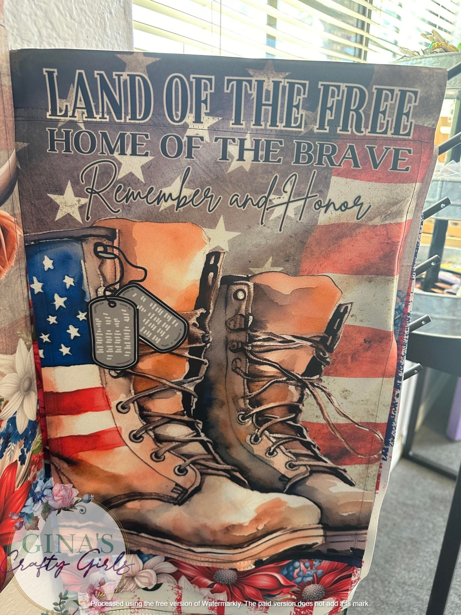 Land of the Free Home of the Brave 12 x18 Double Sided Garden Flag