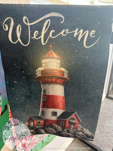 Welcome Lighthouse 12 x18 Double Sided Garden Flag