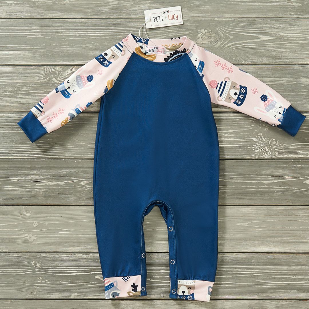 Cozy Forest Friends Boys Romper 6-9M