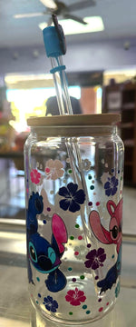 Load image into Gallery viewer, Stitch and Angel Glass Cup
