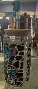Cow Stitch Glass Cup