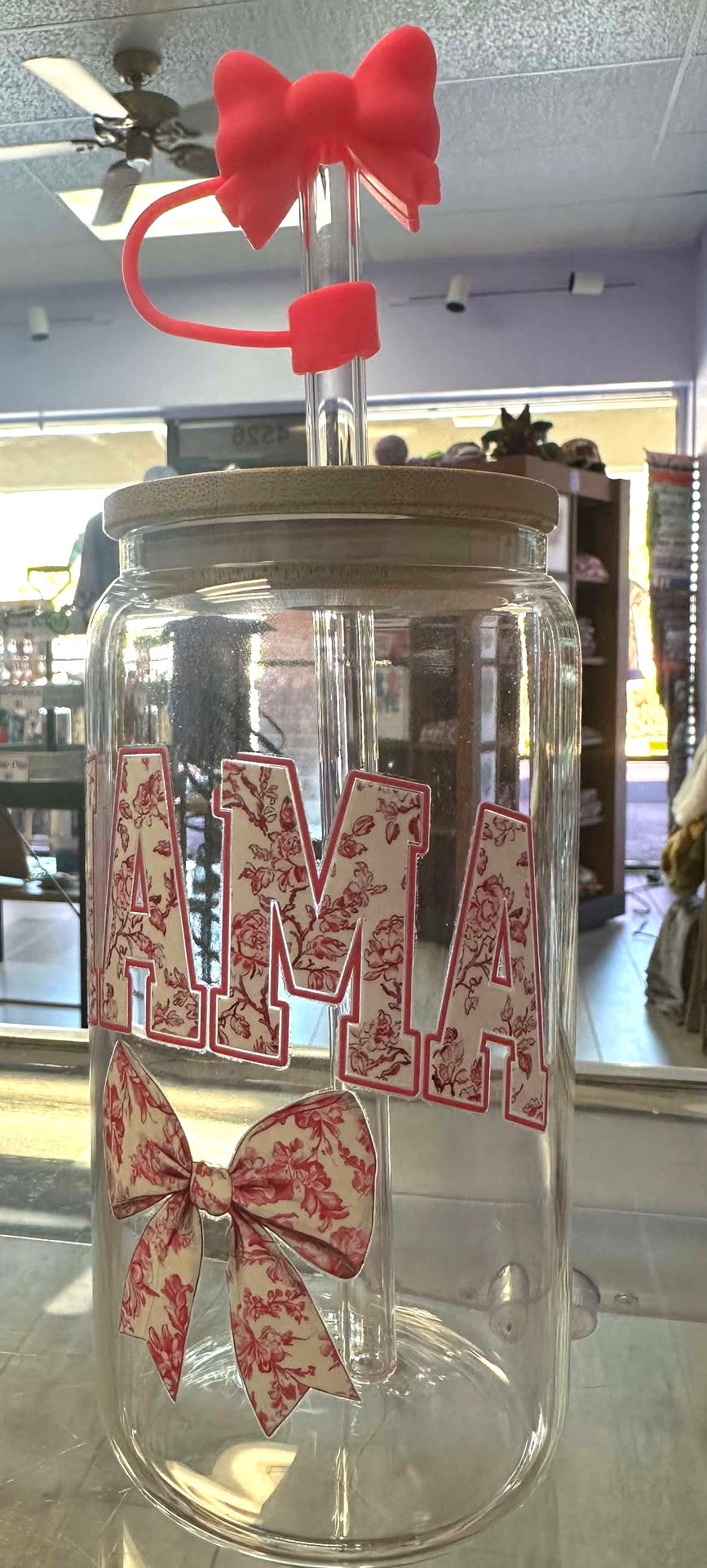 Mama Bow Glass Cup