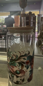 Western Cowboy Glass Cup