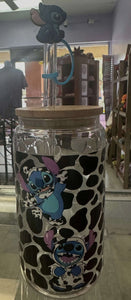 Cow Stitch Glass Cup