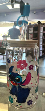 Load image into Gallery viewer, Stitch and Angel Glass Cup
