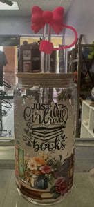 Just A Girl Who Loves Books Glass Cup