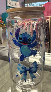 Stitch With Bows Glass Cup