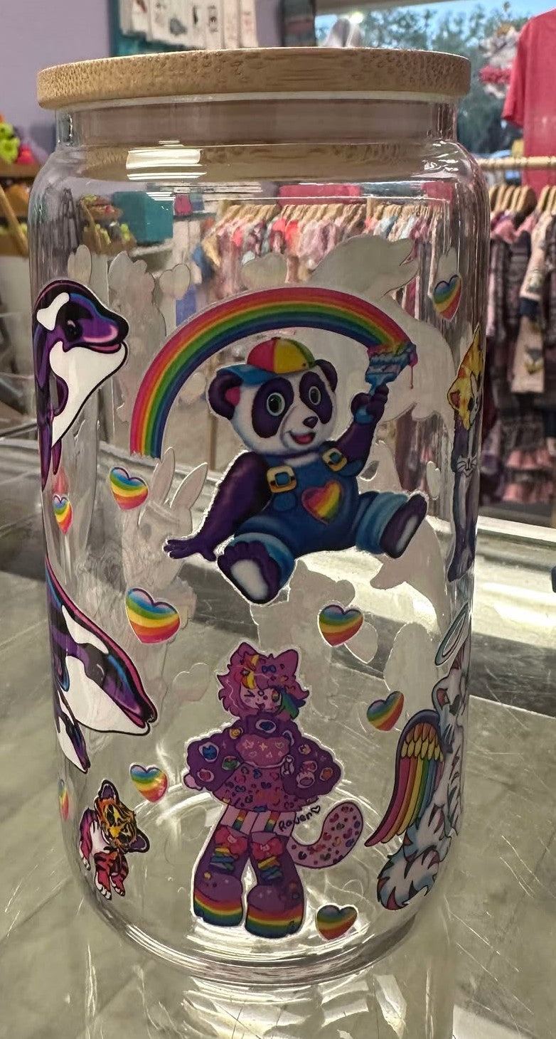 Lisa Frank 90s Glass Cup