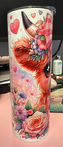 Floral Highland Cow Tumbler