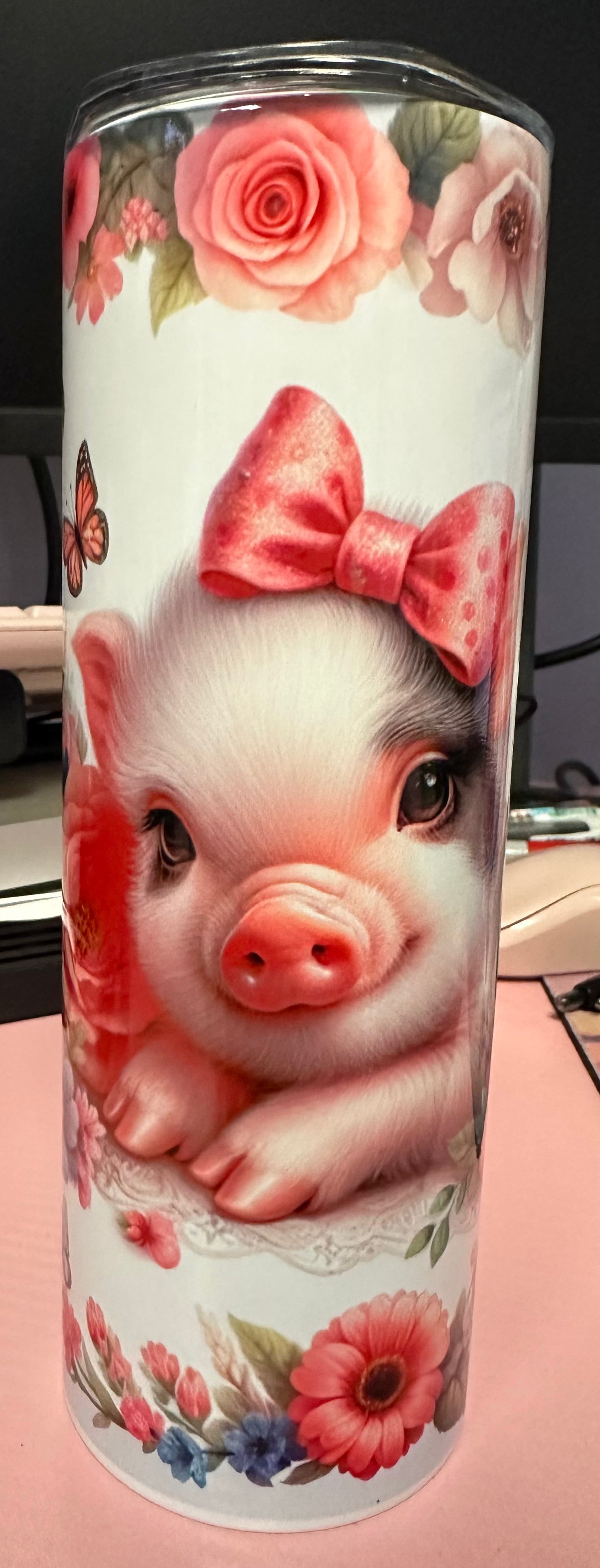 Floral Pig Tumbler
