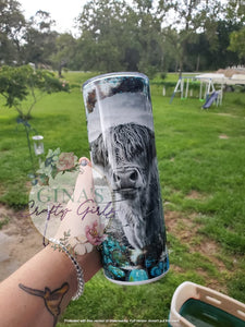 Highland Cow Skinny Tumbler