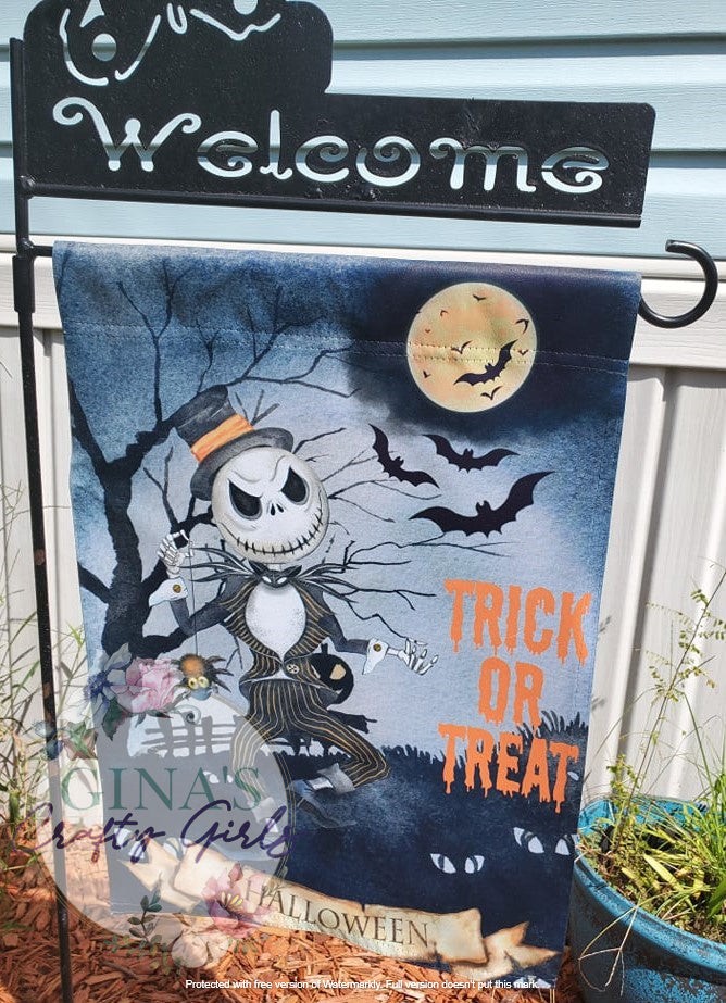Trick Or Treat Jack Skellington Halloween 12 x18 Double Sided Garden Flag