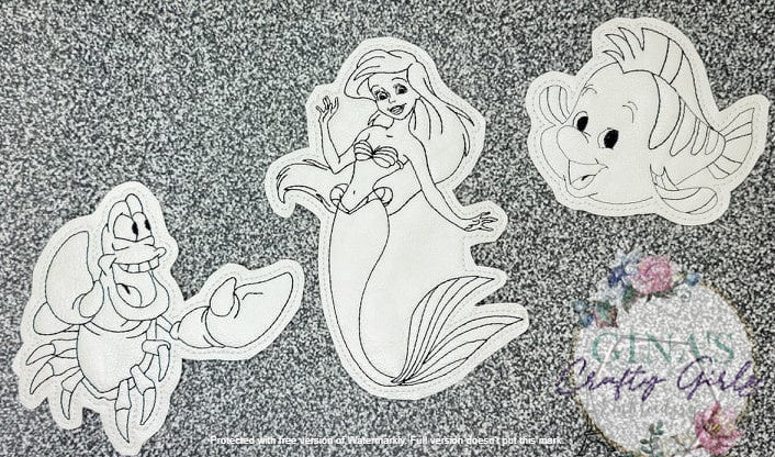 Little Mermaid Coloring Doll Set
