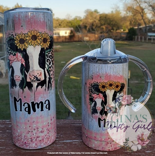 Cow Mama and Mini Tumbler Set