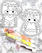 Load image into Gallery viewer, Thanksgiving Pilgram and Native American Coloring Doll
