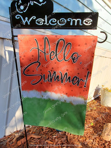 Hello Summer Watermelon Summer 12 x18 Double Sided Garden Flag